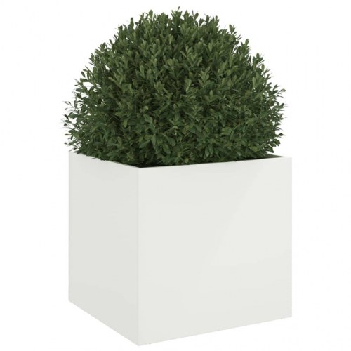 Plantekasse i koldvalset stål - hvid, 49 x 47 x 46 cm