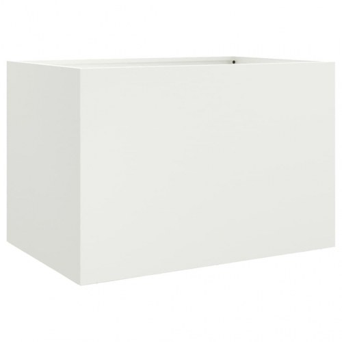 Plantekasse i koldvalset stål 62 x 40 x 39 cm - hvid
