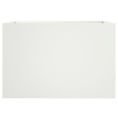 Plantekasse i koldvalset stål 62 x 40 x 39 cm - hvid