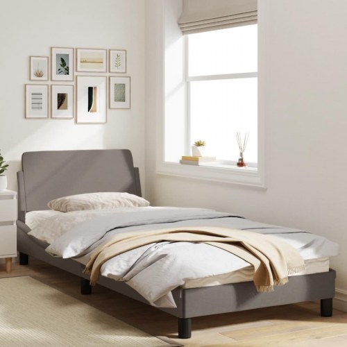 Sengeramme med sengegavl Dover taupe 90 x 200 cm