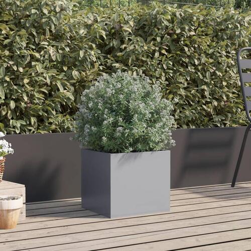 Plantekasse 32x30x29 cm galvaniseret stål sølvfarvet