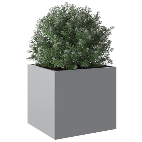 Plantekasse 32x30x29 cm galvaniseret stål sølvfarvet