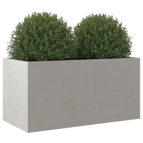 Plantekasse 62x30x29 cm rustfrit stål sølvfarvet