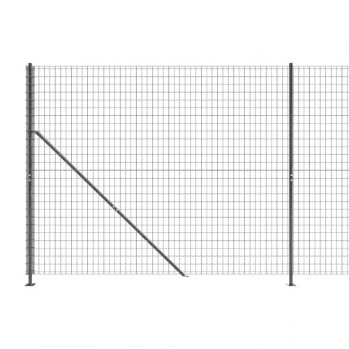 Trådhegn med flange 2 × 10 m - antracitgrå, galvaniseret stål med PVC