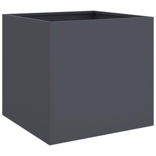 Plantekasser 2 stk. 49x47x46 cm stål antracitgrå