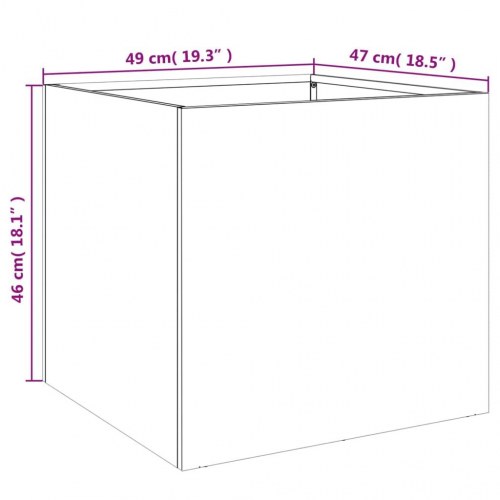 Plantekasser 2 stk. 49x47x46 cm stål antracitgrå