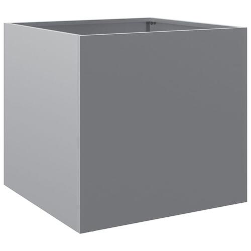 Plantekasser 2 stk. 49x47x46 cm galvaniseret stål sølvfarvet