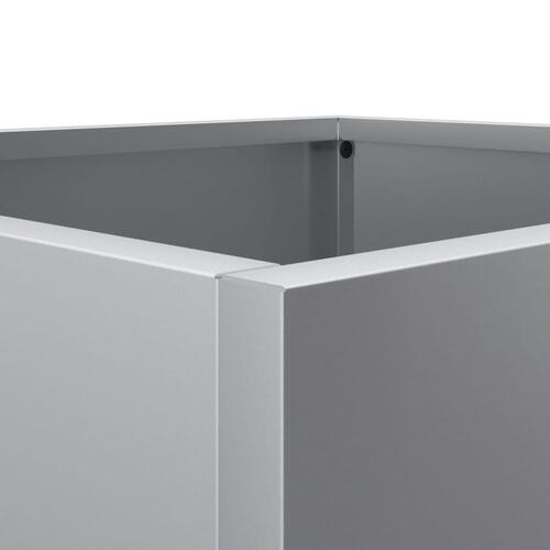 Plantekasser 2 stk. 49x47x46 cm galvaniseret stål sølvfarvet