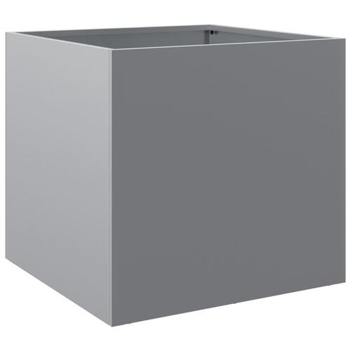 Plantekasser 2 stk. 42x40x39 cm galvaniseret stål sølvfarvet