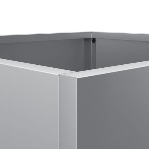 Plantekasser 2 stk. 42x40x39 cm galvaniseret stål sølvfarvet