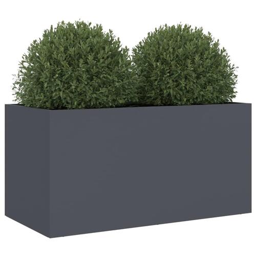 Plantekasse 62x30x29 cm koldvalset stål antracitgrå