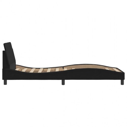 Sengeramme med sengegavl Dover sort 90 x 190 cm - fløjl