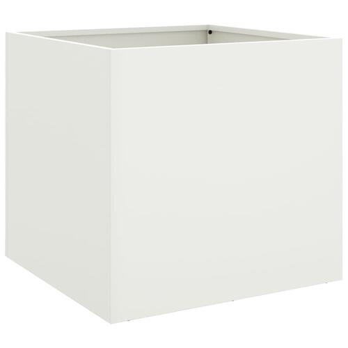 Plantekasser 2 stk. 42x40x39 cm koldvalset stål hvid