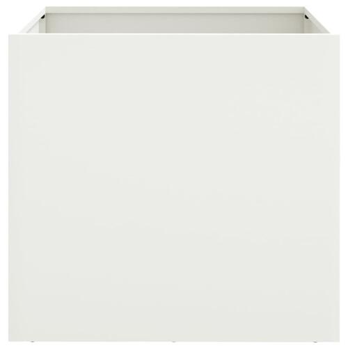 Plantekasser 2 stk. 42x40x39 cm koldvalset stål hvid