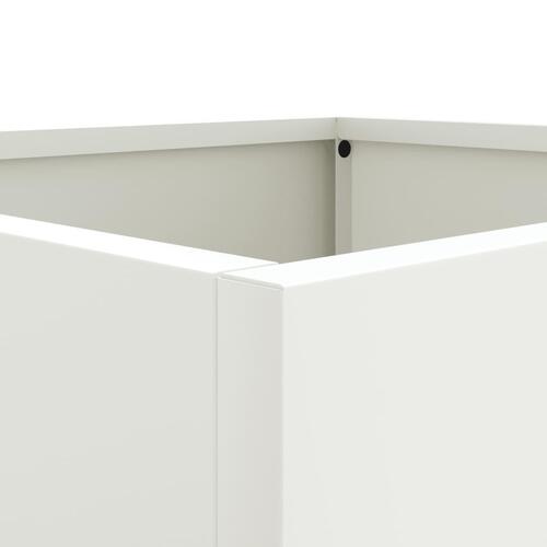 Plantekasser 2 stk. 42x40x39 cm koldvalset stål hvid