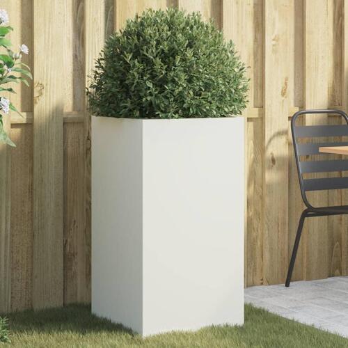 Plantekasse 42x38x75 cm koldvalset stål hvid