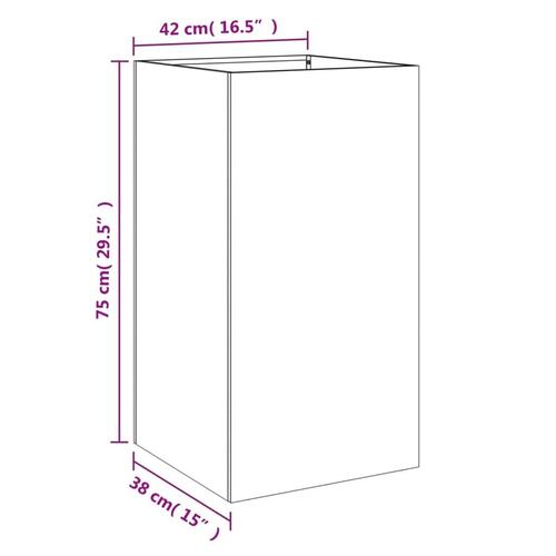 Plantekasse 42x38x75 cm koldvalset stål hvid