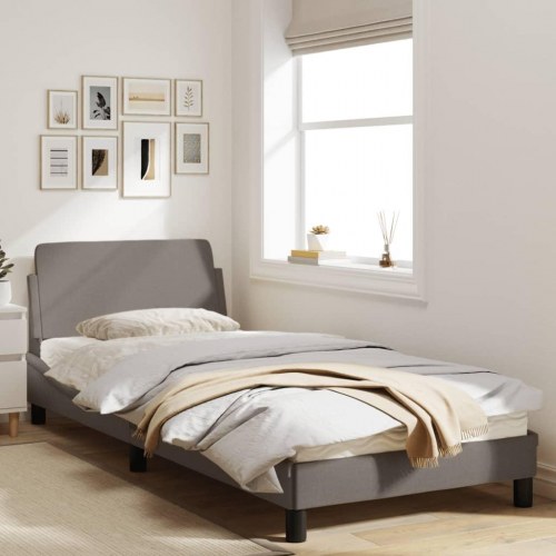 Sengeramme med sengegavl Dover - taupe 80 x 200 cm