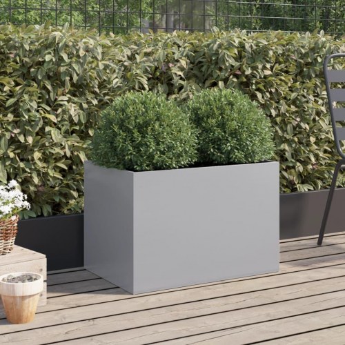 Plantekasse 62 x 40 x 39 cm - galvaniseret stål, sølvfarvet