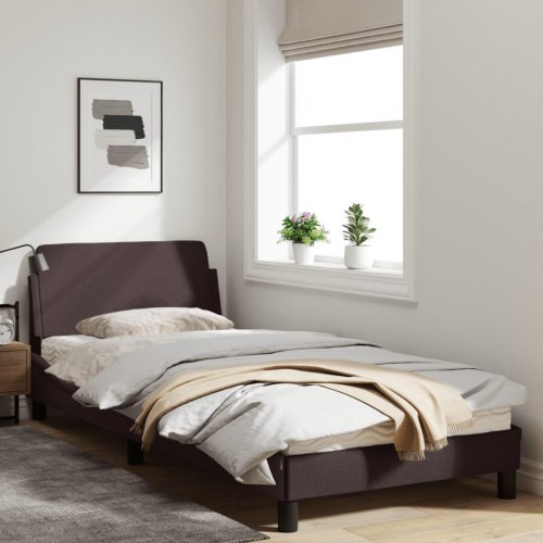 Sengeramme Dover mørkebrun 90 x 190 cm stof