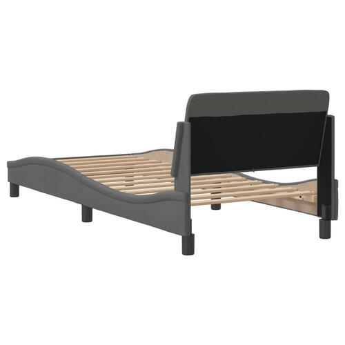 Sengeramme uden madras Mørkegrå 90x200 cm Stof