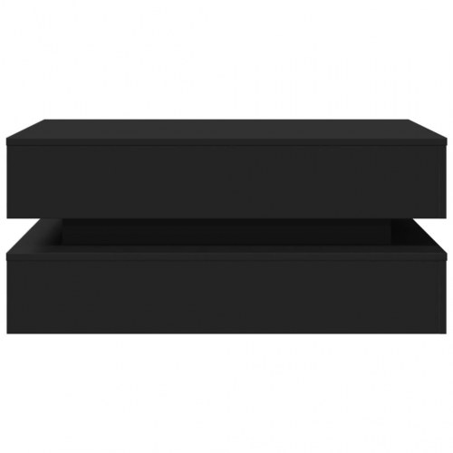 Sofabord med LED-lys 90x50x40 cm sort