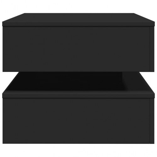 Sofabord med LED-lys 90x50x40 cm sort
