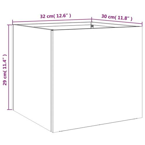 Plantekasser 2 stk. 32x30x29 cm stål sort