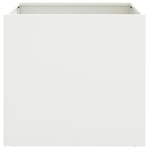 Plantekasser 2 stk. 49x47x46 cm koldvalset stål hvid