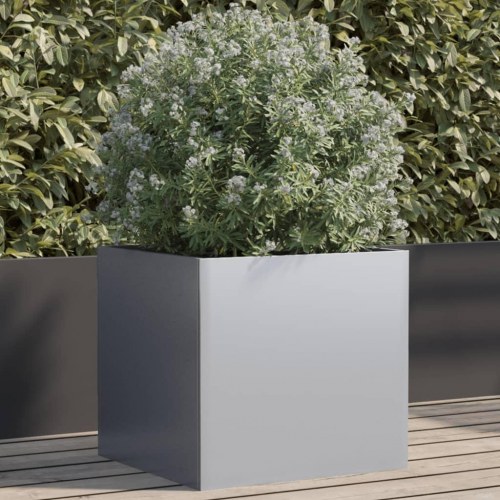 Plantekasse 49 x 47 x 46 cm - galvaniseret stål, sølvfarvet