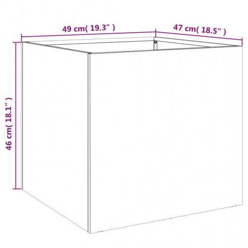 Plantekasse 49 x 47 x 46 cm - galvaniseret stål, sølvfarvet