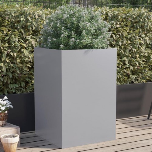 Plantekasse i galvaniseret stål - sølvfarvet, 52 x 48 x 75 cm
