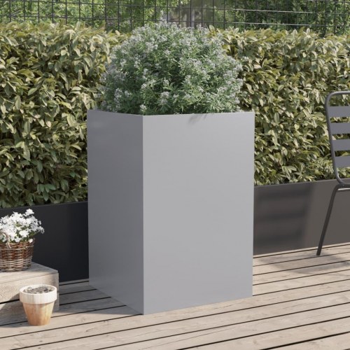 Plantekasse i galvaniseret stål - sølvfarvet, 52 x 48 x 75 cm