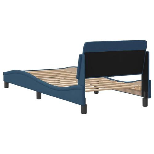 Sengeramme med hovedgærde uden madras Blå 80x200 cm Stof