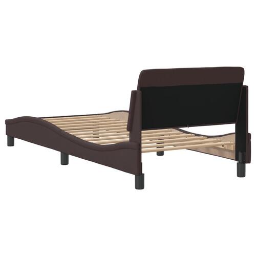 Sengeramme uden madras Mørkebrun 90x200 cm Stof
