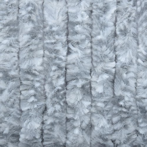 Flueforhæng 100 × 230 cm i chenille - grå/hvid dørgardin