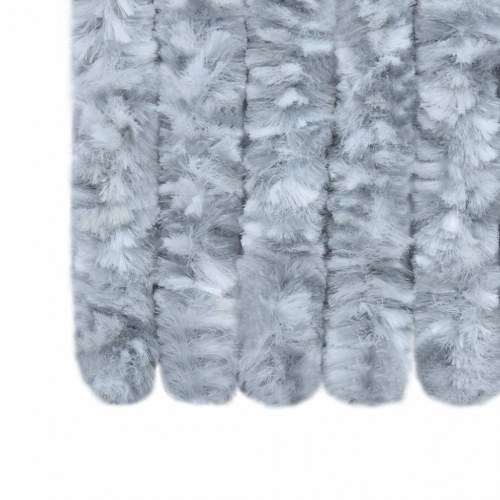 Flueforhæng 100 × 230 cm i chenille - grå/hvid dørgardin