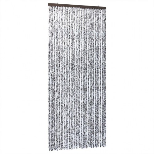 Flueforhæng 100 × 230 cm i chenille - brun og beige