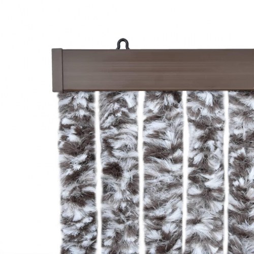 Flueforhæng 100 × 230 cm i chenille - brun og beige