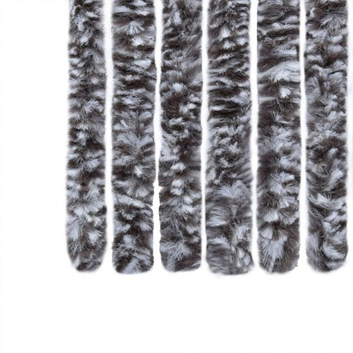 Flueforhæng 100 × 230 cm i chenille - brun og beige
