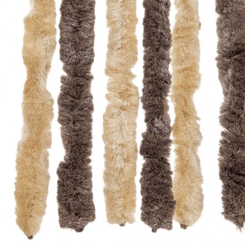Flueforhæng 90×200 cm i chenille - mørkebrun og beige