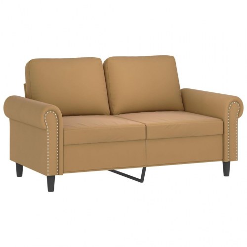 Sofasæt i velour - 2-pers. 120/140 cm, brun, 2 dele med hynder