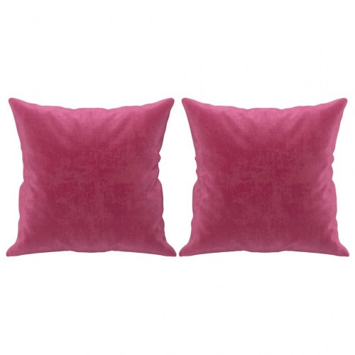 2-personers sofa i velour med pyntepuder, 140 cm - vinrød