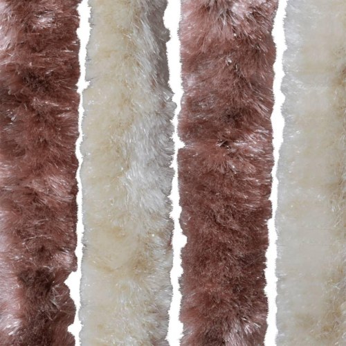Flueforhæng 100×230 cm i chenille - beige/lysebrun dørgardin