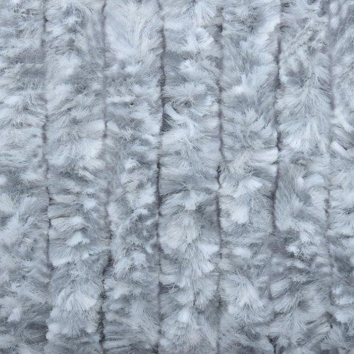 Flueforhæng 100×200 cm i chenille - grå/hvid dørgardin