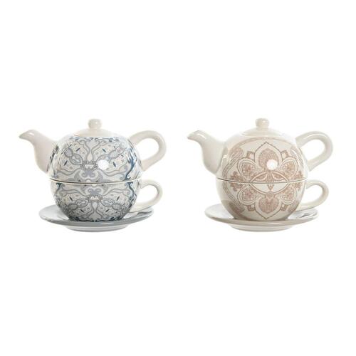 Tekande Home ESPRIT Blå Hvid Beige Lyserød Dolomite 750 ml (2 enheder)