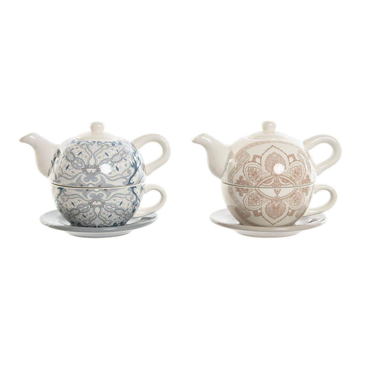 Tekande Home ESPRIT Blå Hvid Beige Lyserød Dolomite 750 ml (2 enheder)