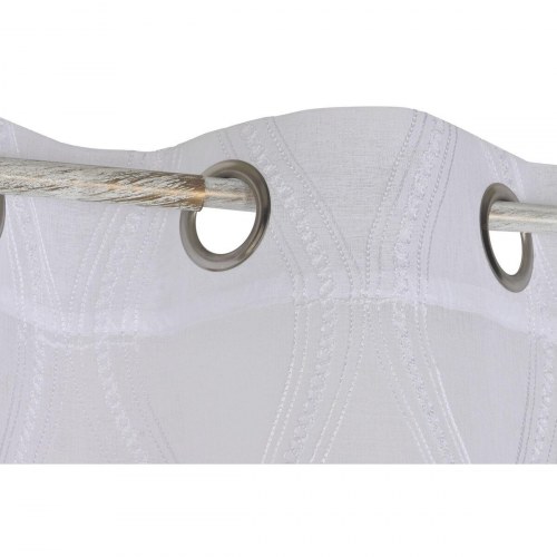 Gardin - hvid, 140 × 260 cm, polyester med broderi