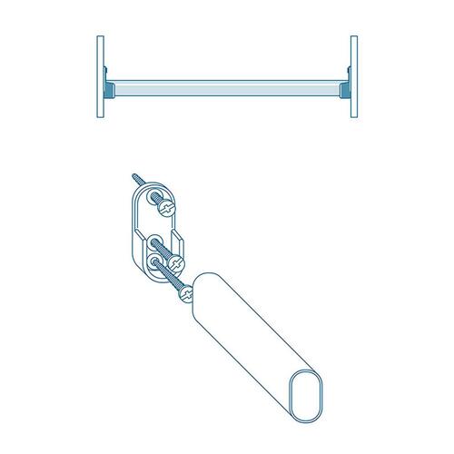 Holder til garderobestang Stor Planet Cintacor Hvid Oval 15 x 25 mm (2 enheder)