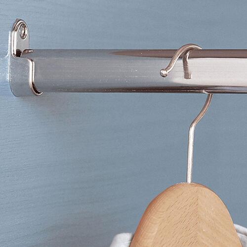 Holder til garderobestang Stor Planet Cintacor Hvid Oval 15 x 25 mm (2 enheder)